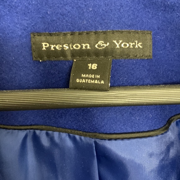 NWOT Wool Coat Royal Blue Preston and York XL - Picture 6 of 15